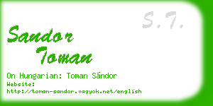 sandor toman business card